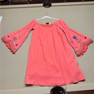 Vava by Joy Han Pink Bell Sleeve Off-the-Shoulder Sundress